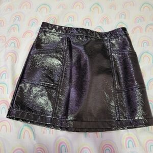 EUC Art Class Girls Faux Black Leather Skirt